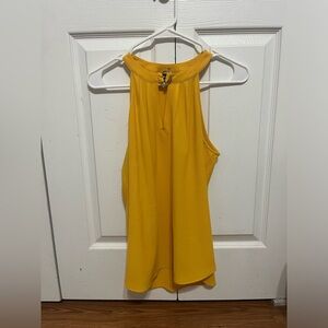 New York & Company Mustard Sleeveless Blouse